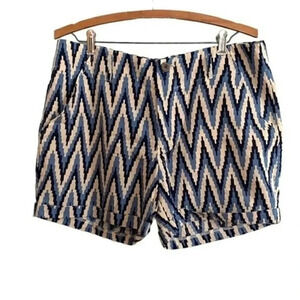 Valerie Bertinelli Chevron Linen Shorts